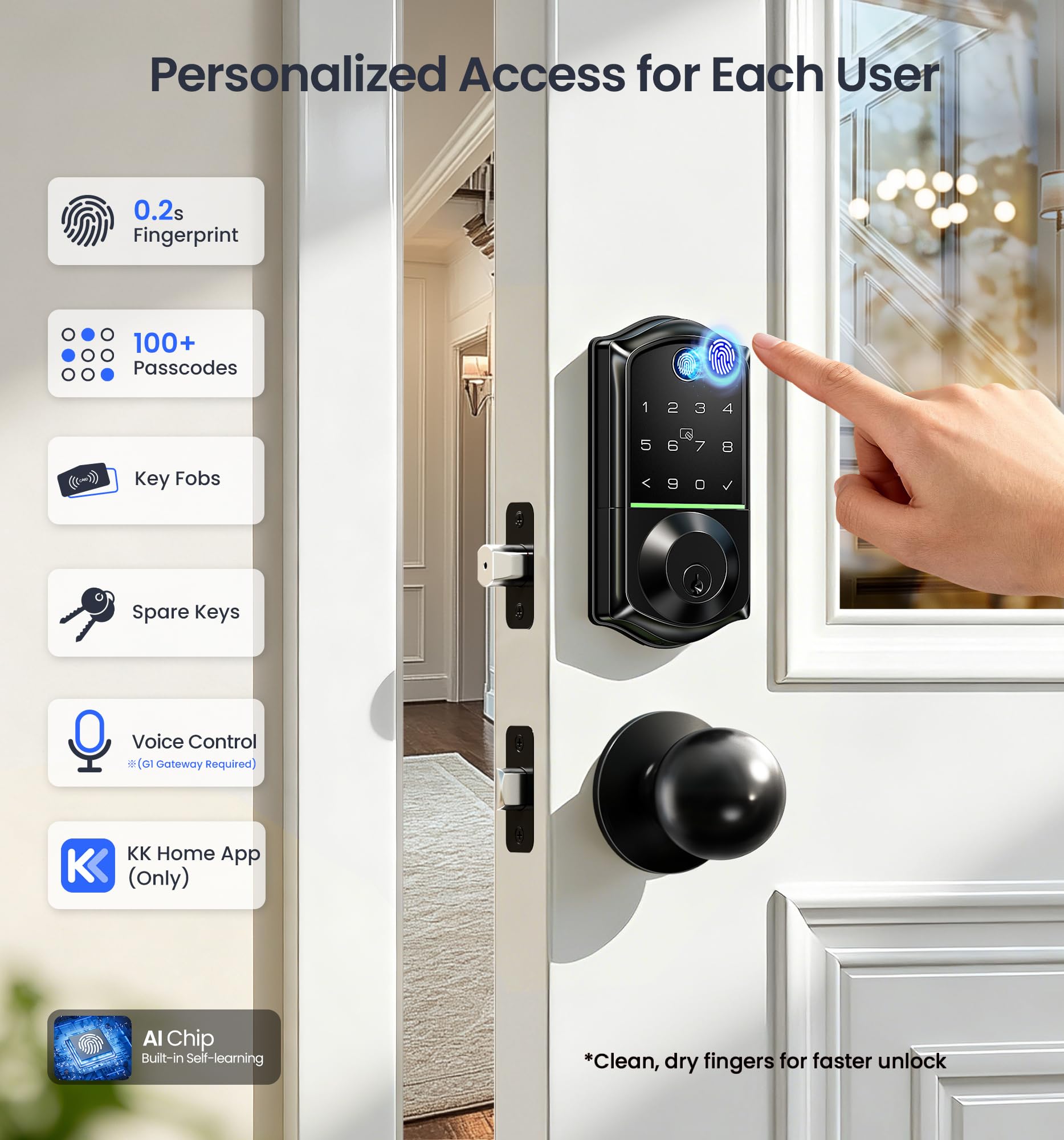 Veise Smart Lock - Fingerprint & App Control -3 Veise Smart Lock - Fingerprint & App Control -3