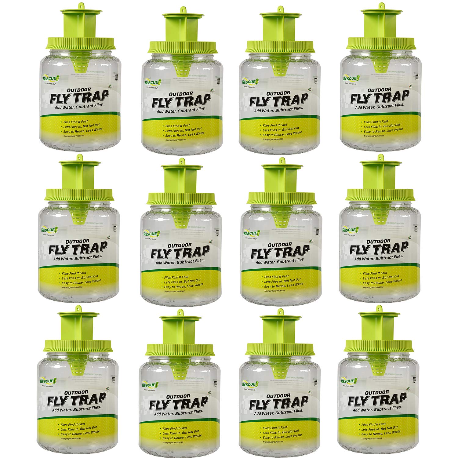 Outdoor Fly Trap - Reusable - 12 Traps