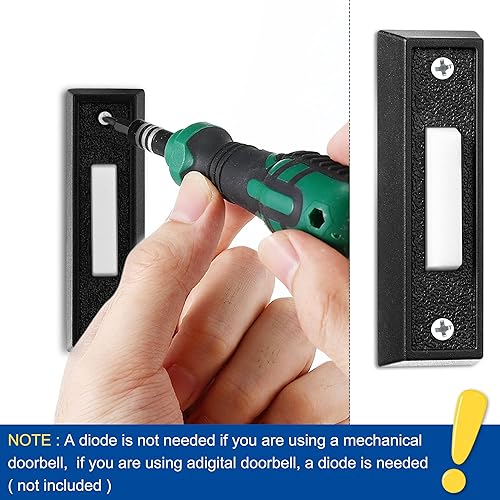 Miniatura 8 de Saillong 2 botones de timbre iluminados, botones de timbre de puerta con cable, timbre de puerta LED, interruptor de apertura de puerta montado en