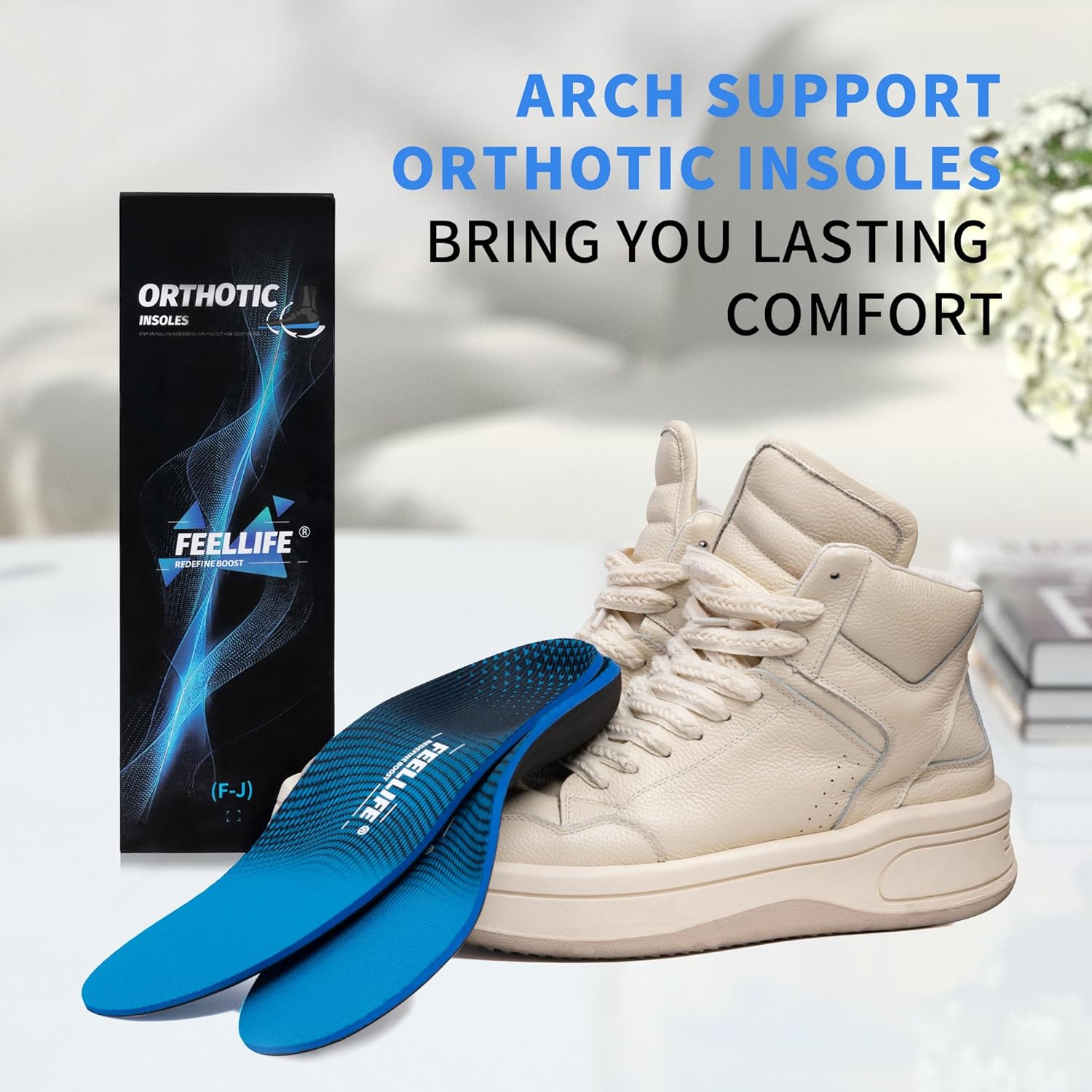 Plantar Fasciitis Insoles, High Arch Support Inserts for Men Women, Heavy Duty Flat Feet Pain Relief Orthotics for Athletic Shoes & Work Boots for All Day Standing [Men 4-4.5|Women 6-6.5] - Image 8