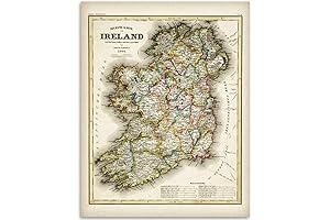 1844 Ireland Map: Vintage Irish Map Decor