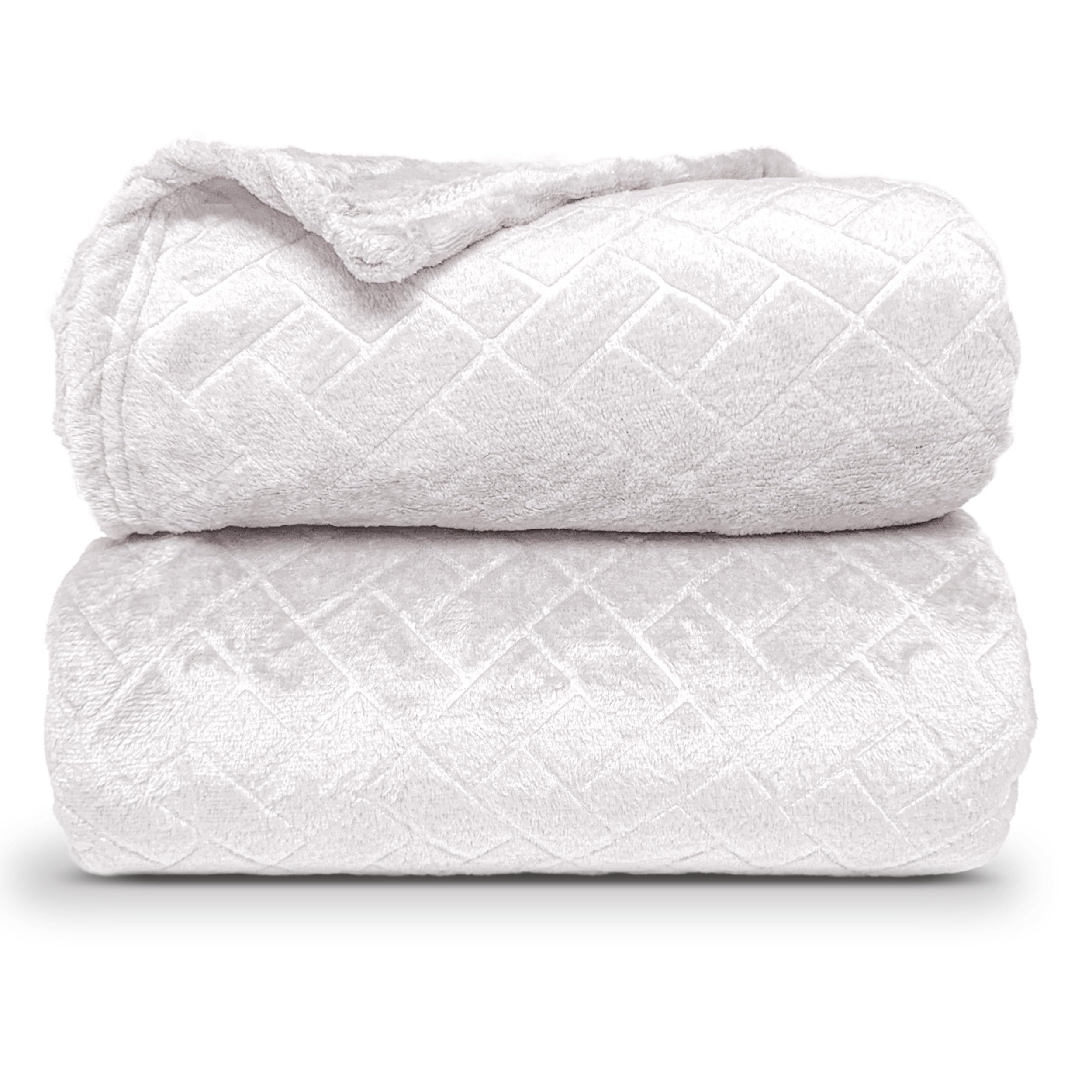 Dalina Textil - Mantas para Sofás de Franela 160X220CM con Diseño Ladrillos - Mantas para Cama de 105-135cm 100% Poliéster Suave y Cómodo, Gris Perla