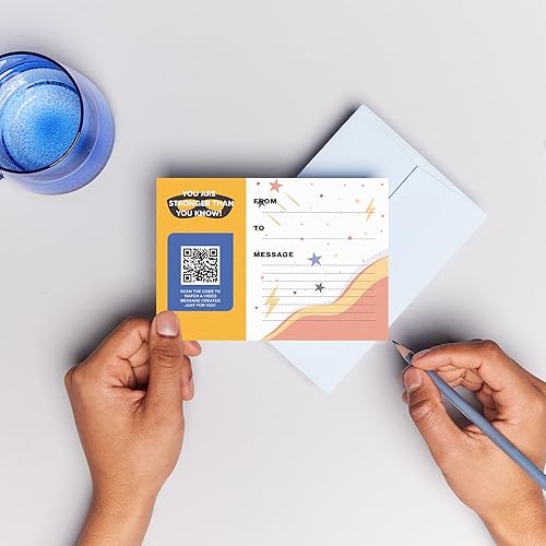 Miniatura 4 de Not Forgotten Tarjeta de video personalizada - Pensando en ti, aliento, saludo - Regalo considerado para pacientes con cáncer (You're Super) - Graba