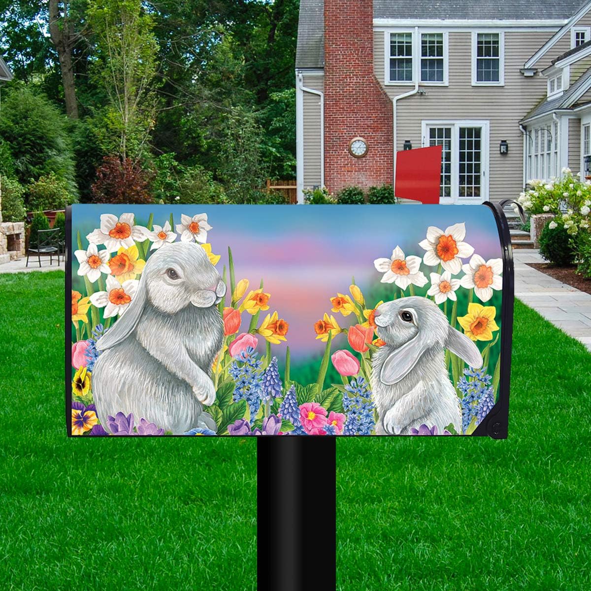 Briarwood Lane Spring Friends Bunnies Magnetic Mailbox Cover EasterStandard