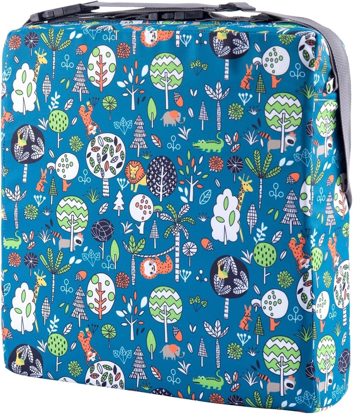 BREEZENEST Toddler Booster Seat for Dining Chair, Kids Booster Seat with Adjustable Straps, Portable Washable Cloth Cushion, Demountable Infant Seat Pad (Green Forest)