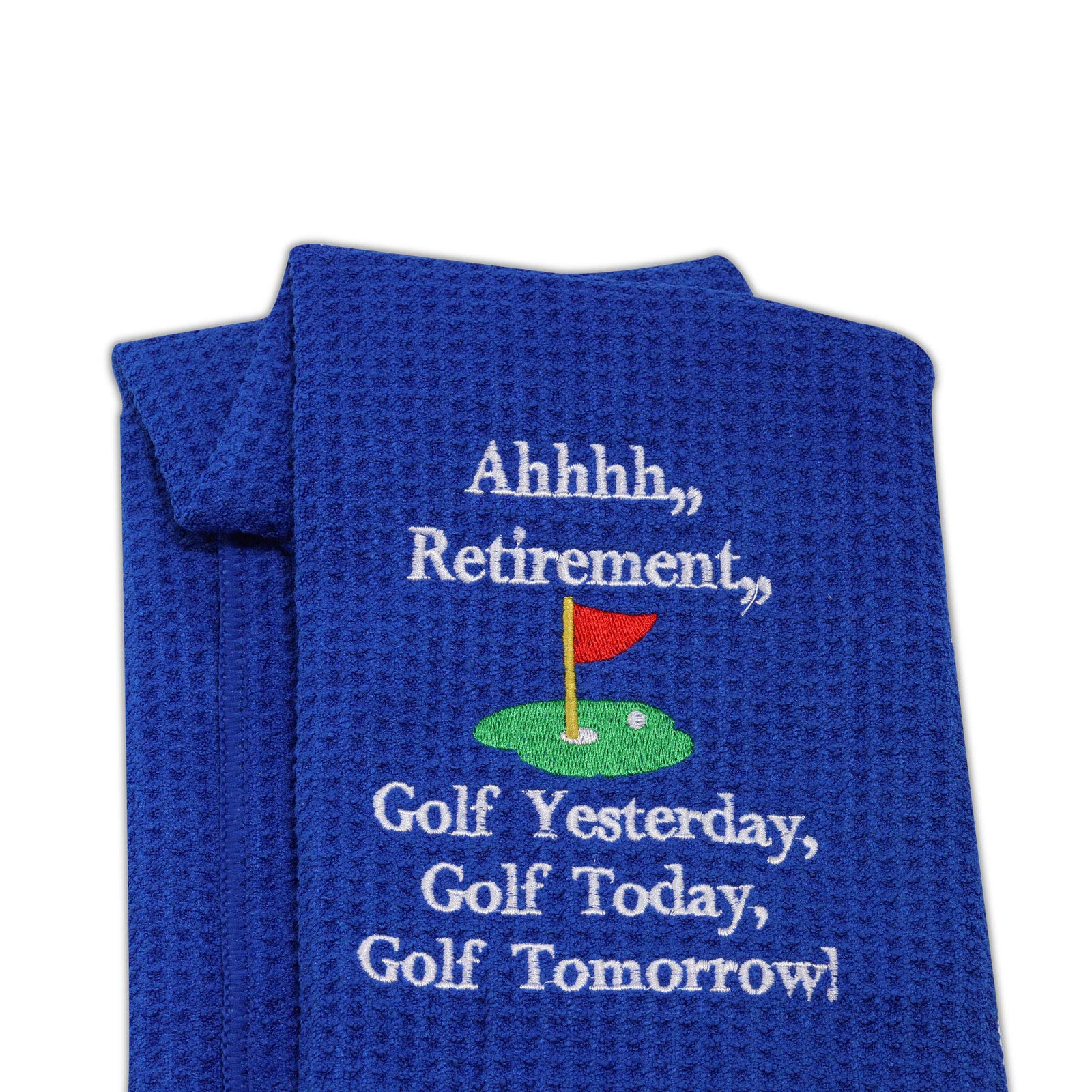 Serviette de golf brodée anti-perte avec attache rapide pour sac