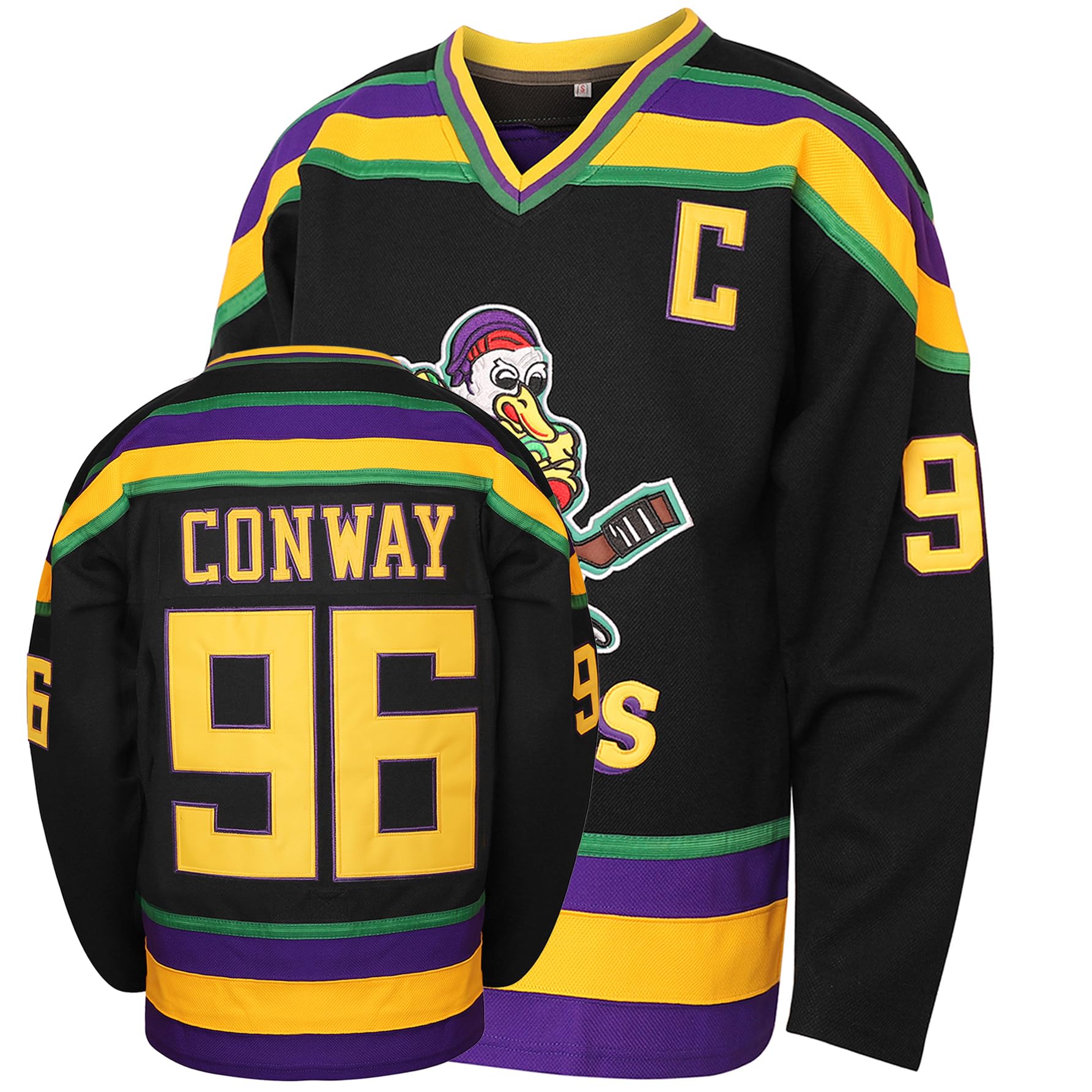 Charlie Conway #96 Mighty Ducks Movie Hockey Jersey Blanco Verde