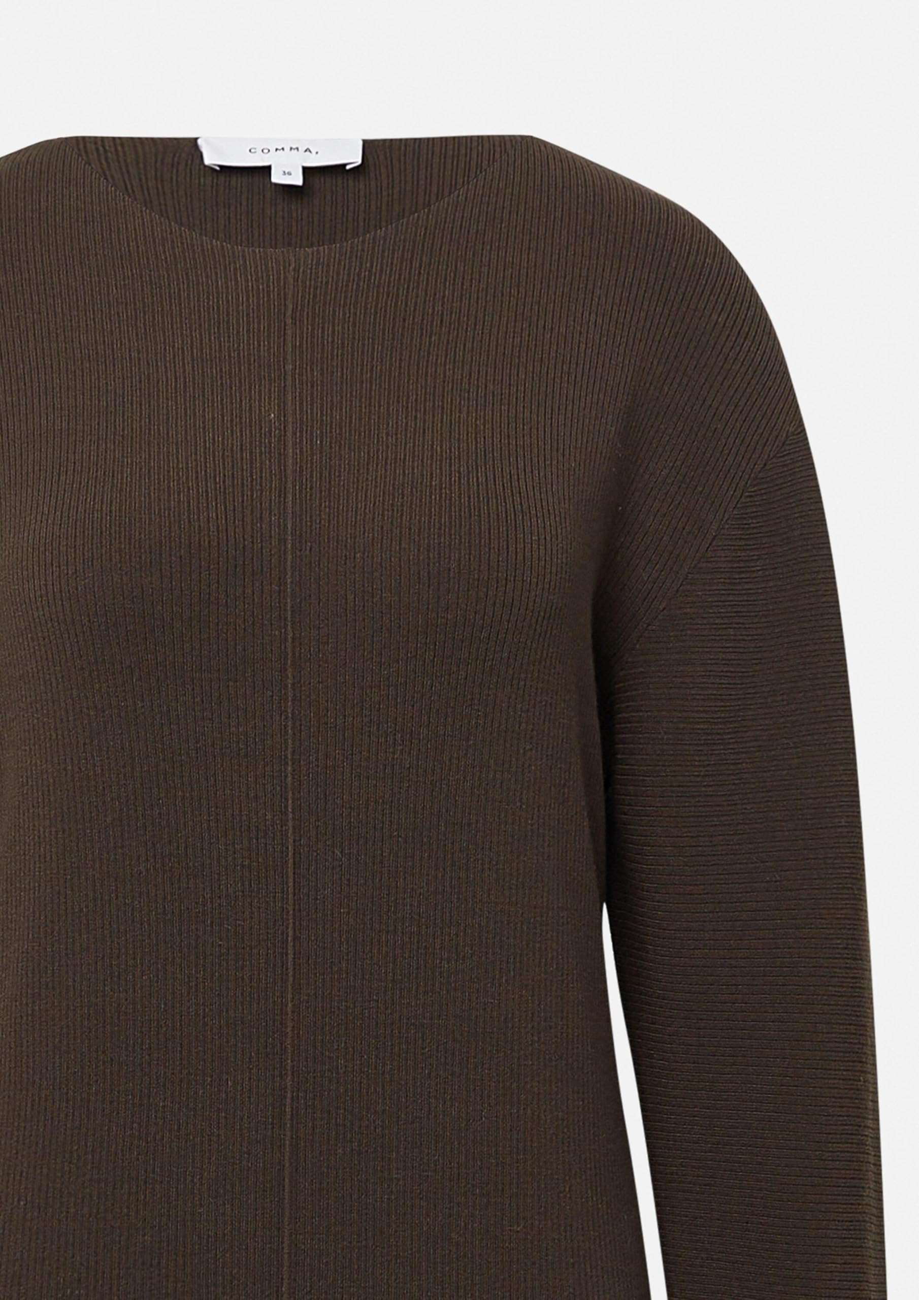 COMMA Rippstrickkleid mit überschnittenen Schultern