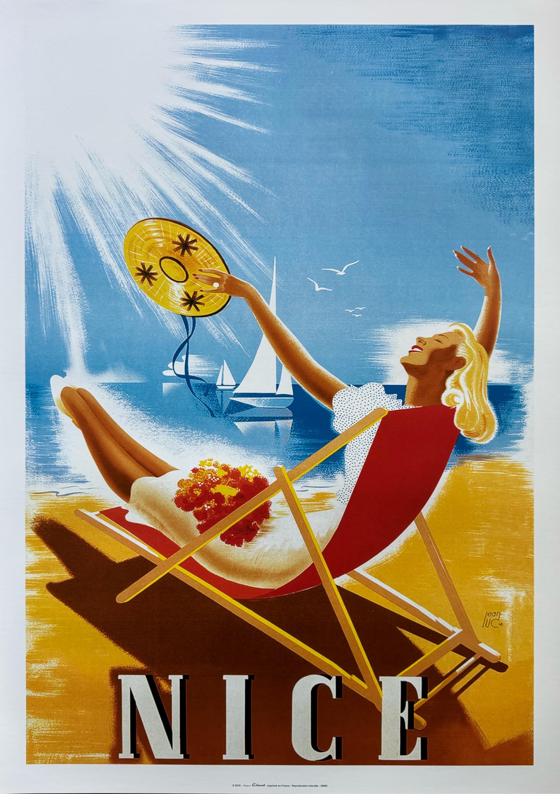Affiche Nice Transat Jean Luc SNCF 50x70cm illumine votre salon rÃ©tro