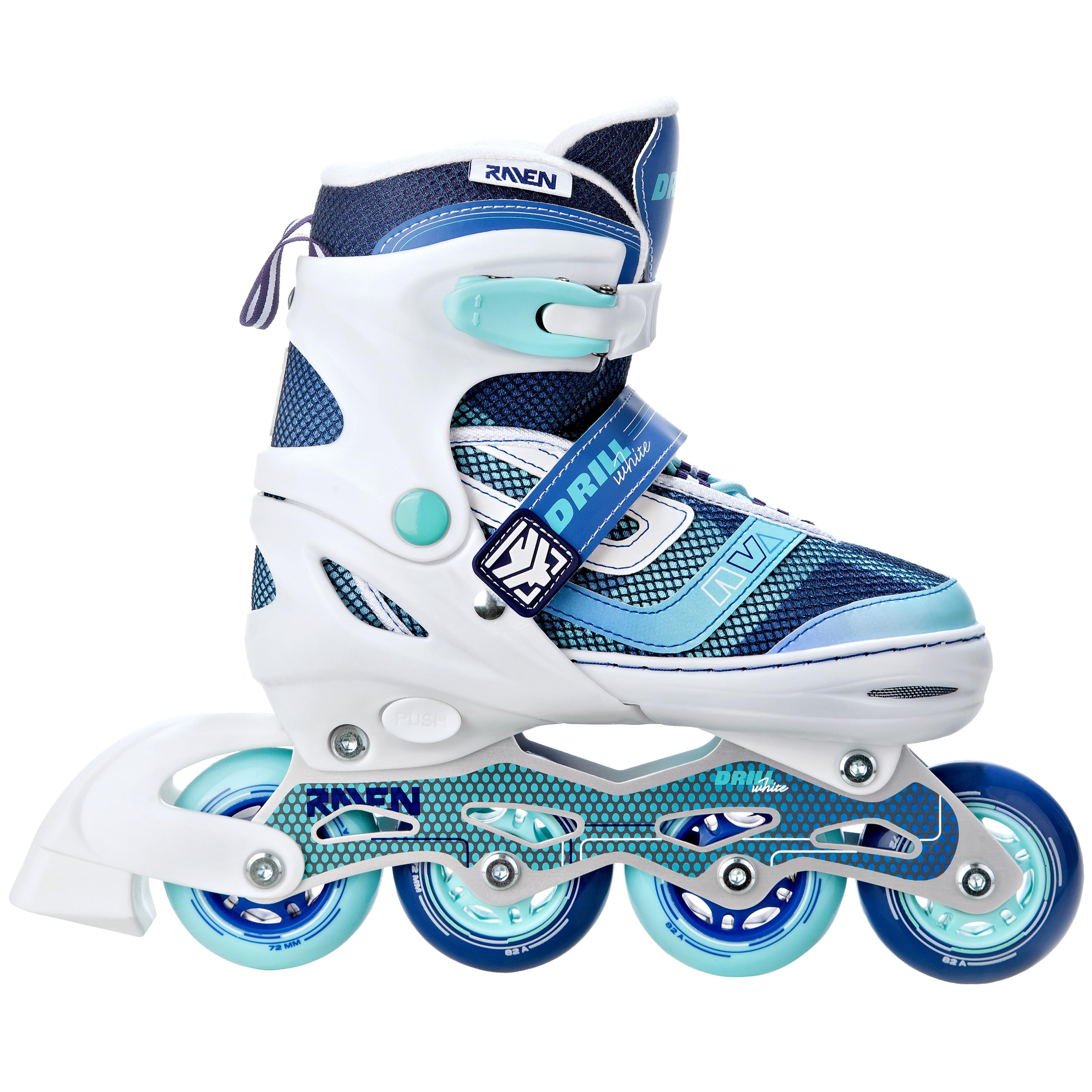 Raven - Roller en Ligne Drill Neo Chrome du 34 au 37 Adulte - Enfant Mixte Taille Ajustable Noir Raven