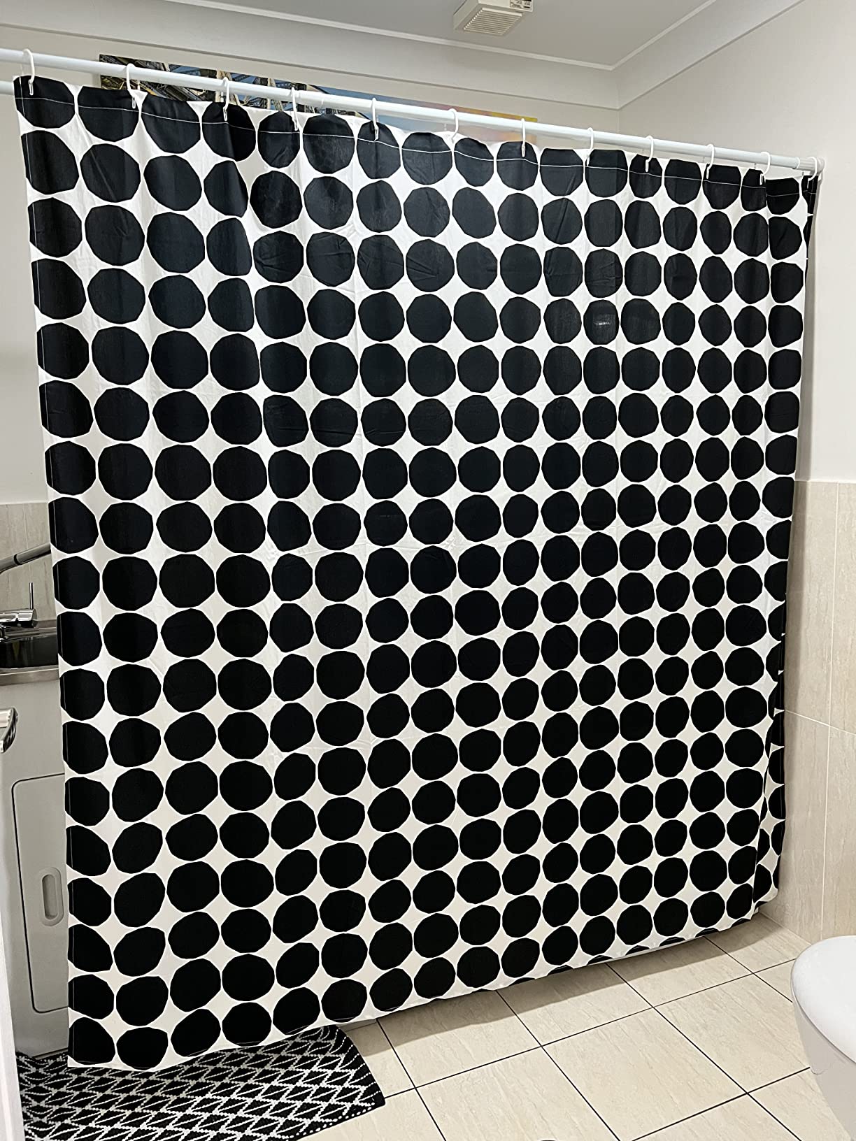 MARIMEKKO Shower Curtain, Lightweight Cotton Bathroom Decor, Hook