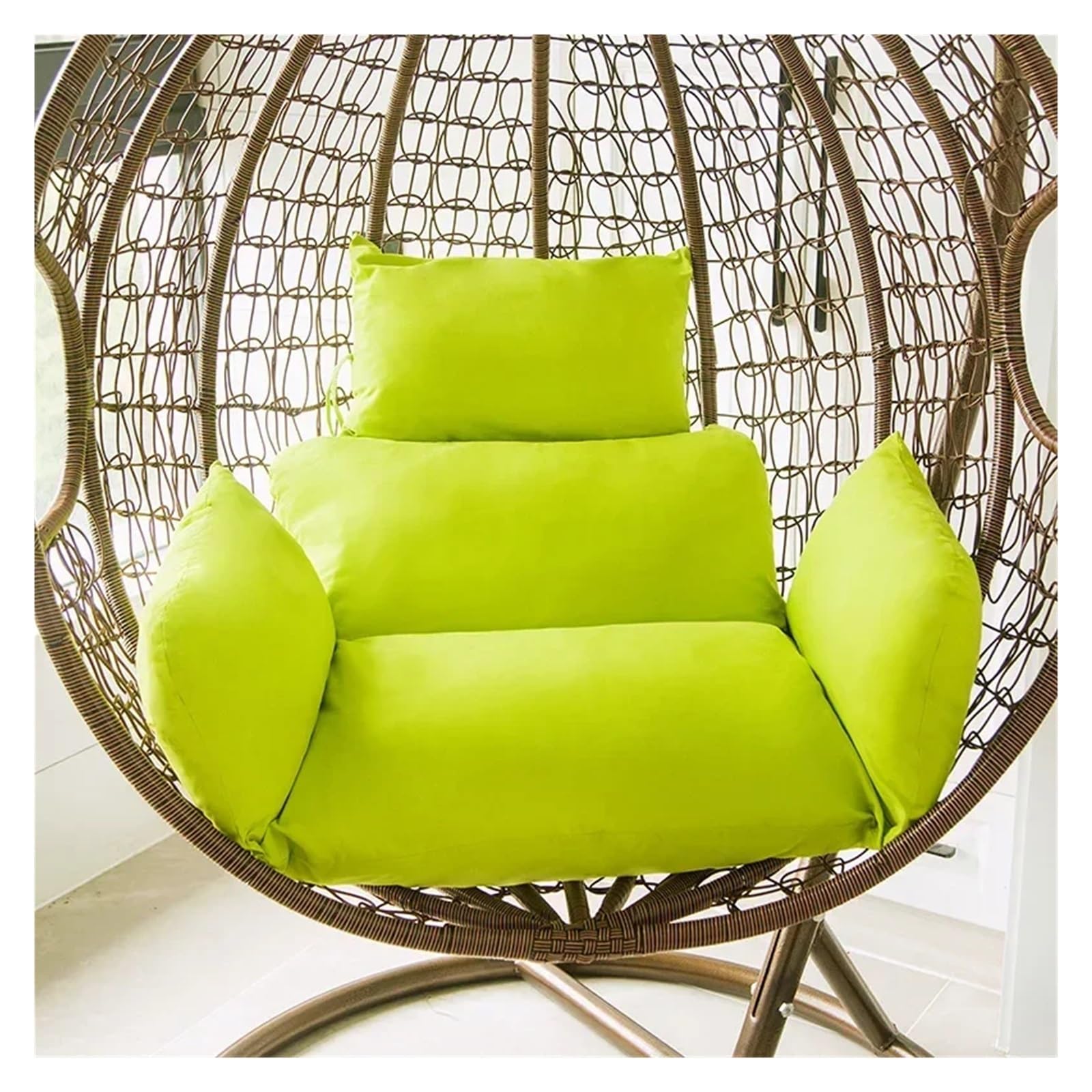 IRGVJIFR Egg Chair Cushion Outdoor Beach Chair Pad Hanging Egg Basket Swing Cushions Garden Rattan Patio Cushion For the garden(Green)