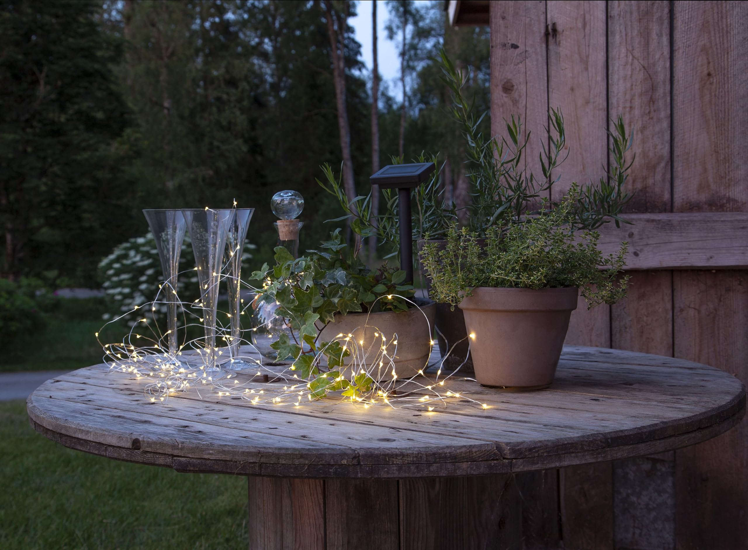 Star Drop Solar-Lichterkette Warmweiß – 19,9 M Mit 200 LEDs, Separatem Solarpanel, Für Garten & Balkon