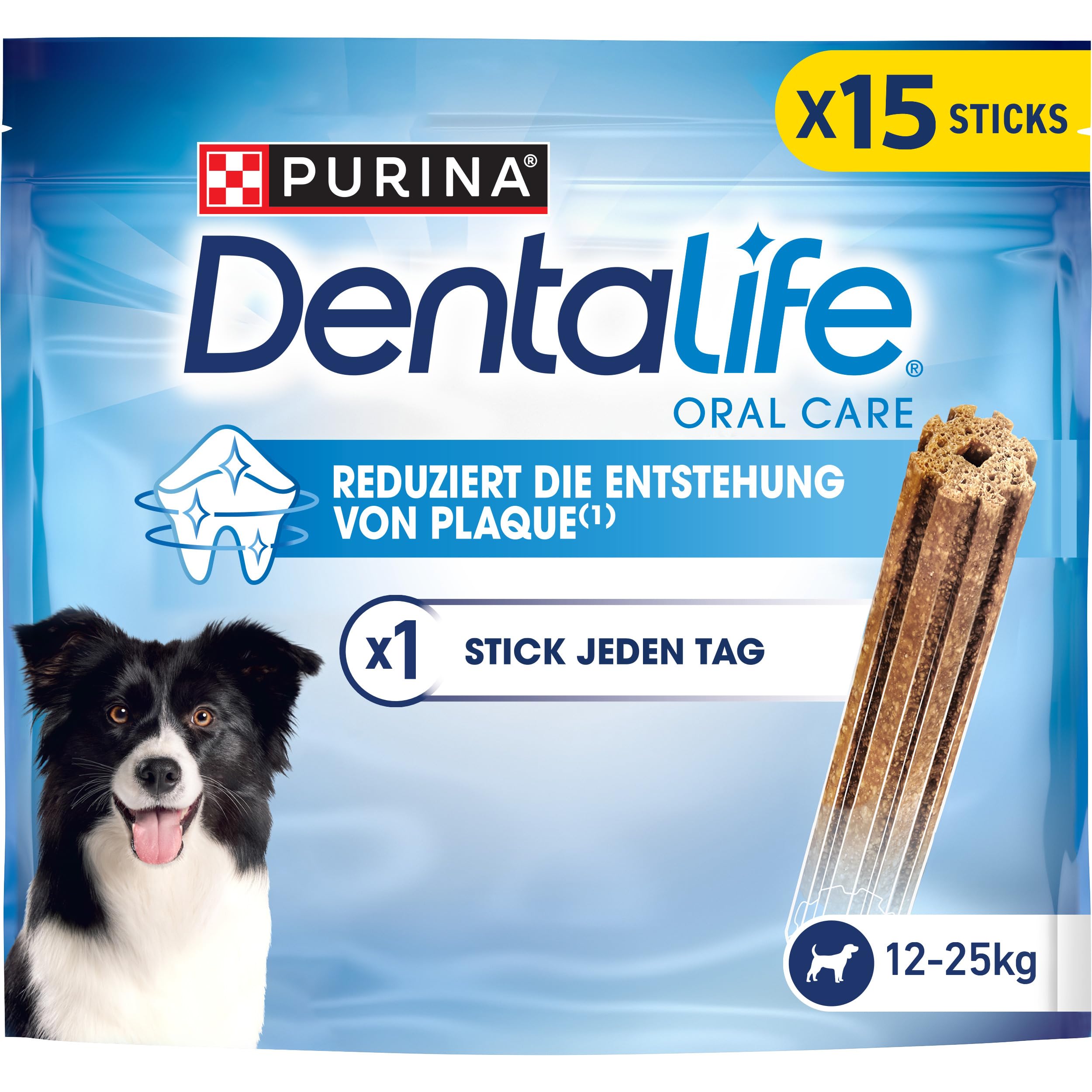 Dentalife Hunde-Zahnpflege-Snacks reduziert Zahnsteinbildung, 1er Pack (15x 5 Sticks)