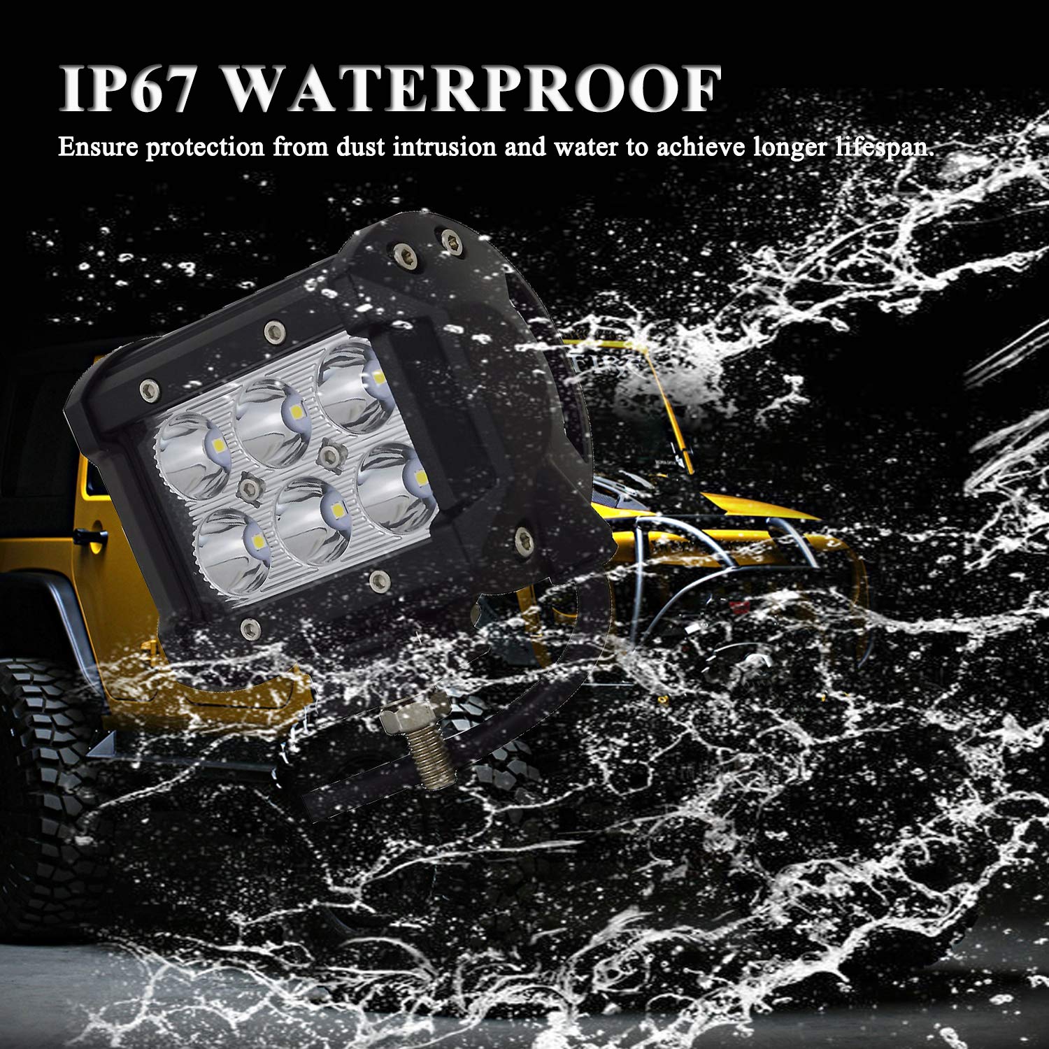 SKYWORLD Lampka robocza LED, 15 cm 18 W światło przeciwmgielne do jazdy punktowej pod Off Road światła światła do łodzi światła do jazdy LED światło robocze łódź ciężarówka traktor lampa SUV - 10 paczek