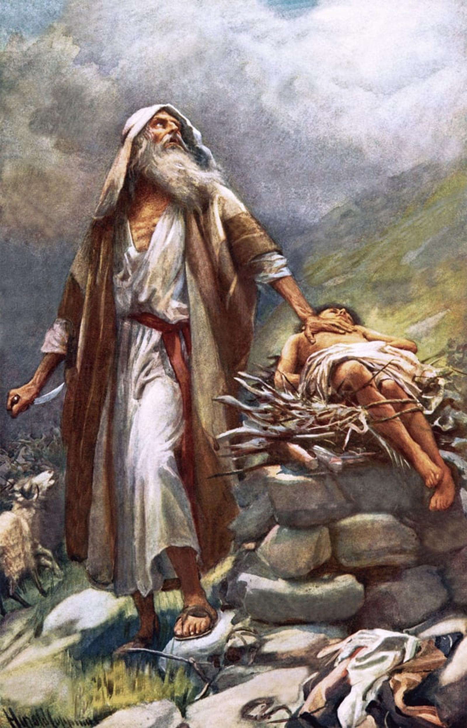 Tableau Toile Abraham et Isaac Harold Copping 60x90cm - 5