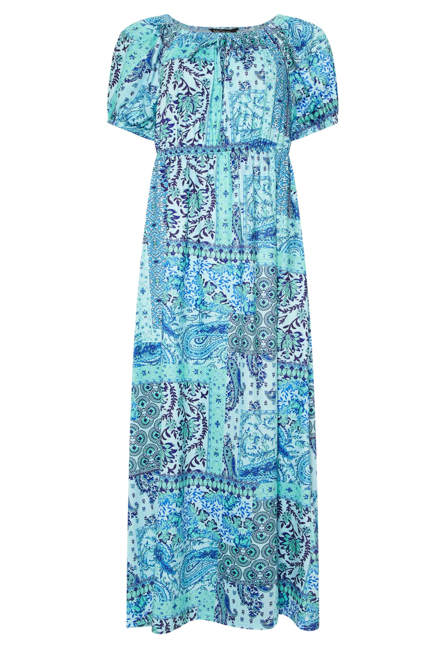 M&Co Womens Mixed Print Midi Dress - Women's Blue