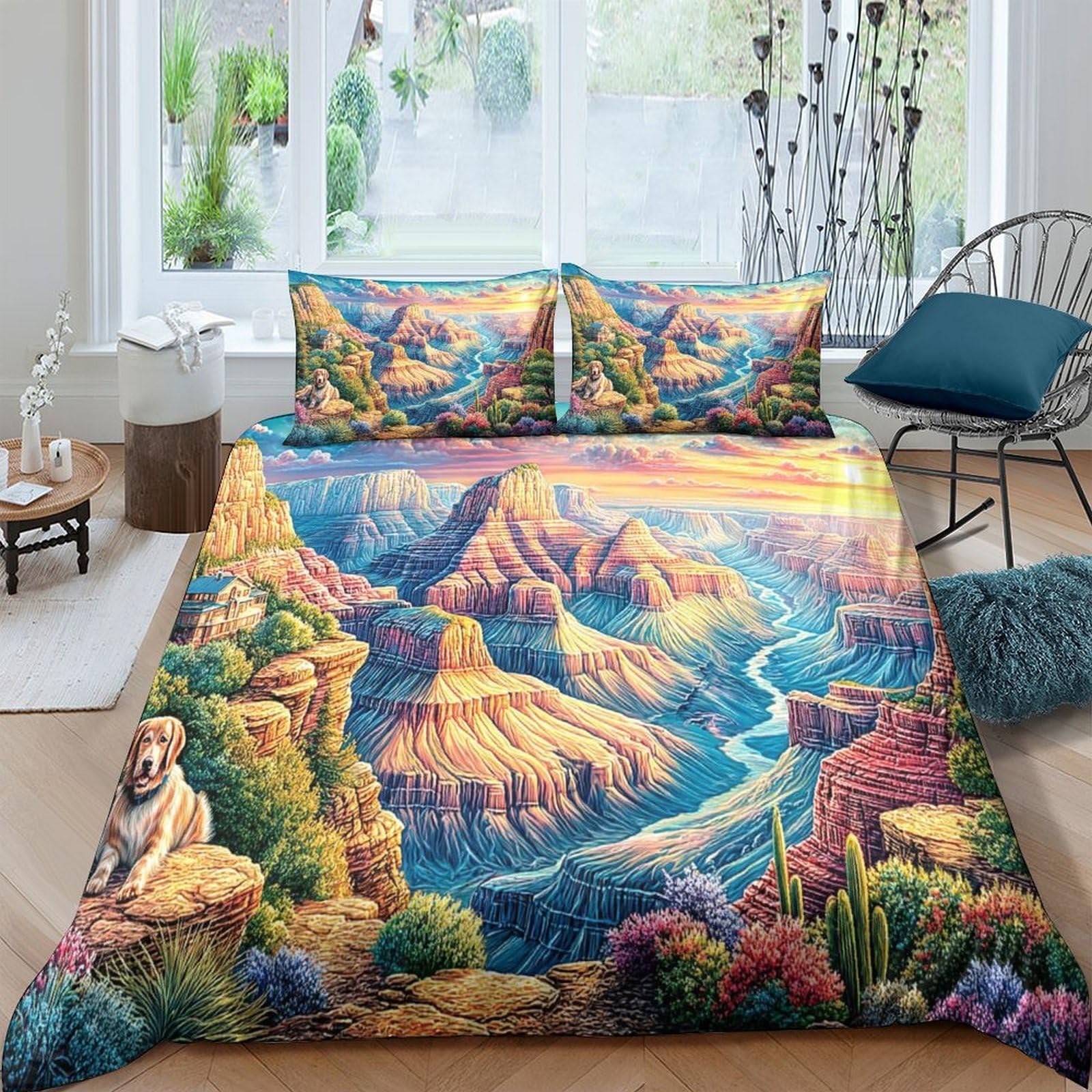 Housse de couette 260x220 facile à enfiler avec fermeture éclair Grand Canyon