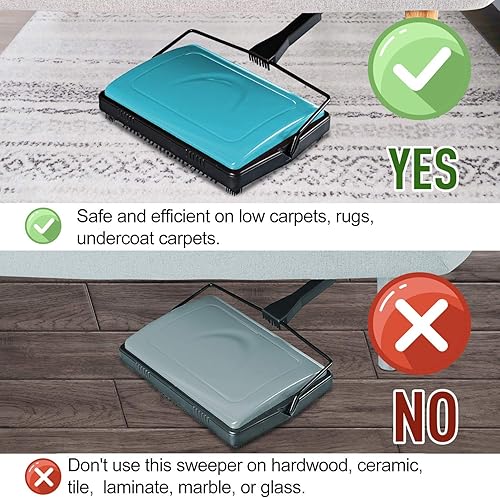 Miniatura 3 de Yocada Limpiador de alfombras para la oficina en el hogar, alfombras bajas y debajo de la capa, restos de polvo de pelo de mascotas, papel pequeño,