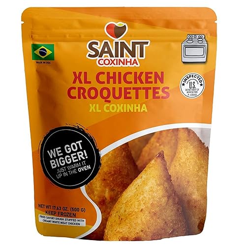 Coxinhas XL 5 Paquetes (5 unidades cada paquete) Croquetas de pollo brasileñas XL - The Perfect Snack (sin ensuciar) - Brazilian Coxinha