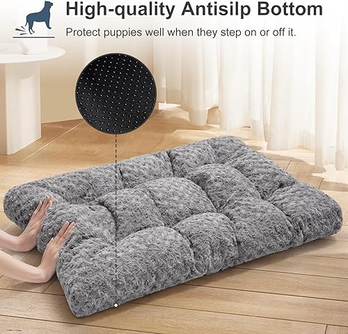 Miniatura 5 de VERZEY Tapete para cama de perro para perros JumboXLextra grande, se adapta a jaula de perrera, cómodo cojín suave y esponjoso, almohada