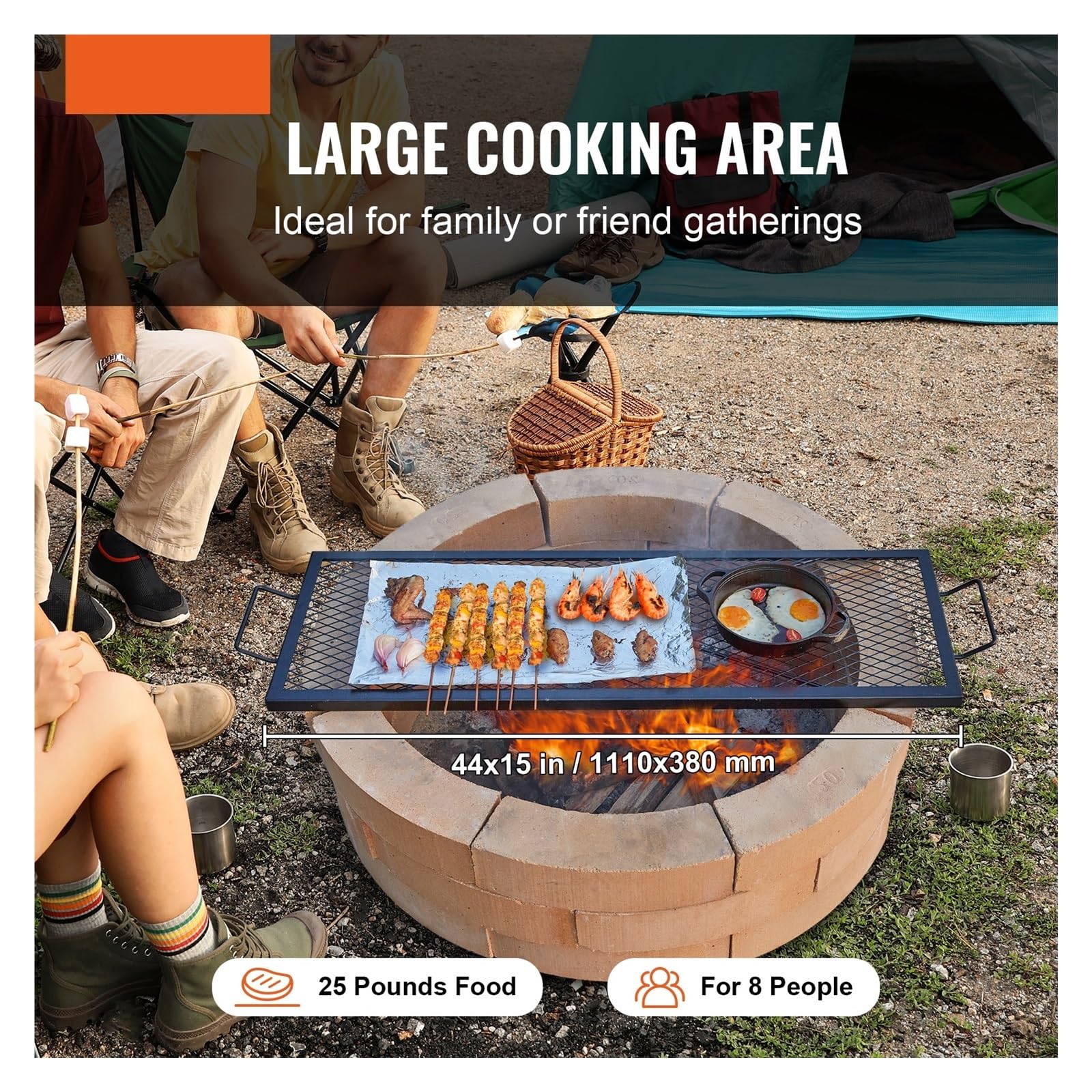 Grill węglowy przenośny lekki grill narzędzia do grillowania gotowania na świeżym powietrzu Camping piesze wycieczki pikniki Party Do samodzielnego montażu(32x15in)