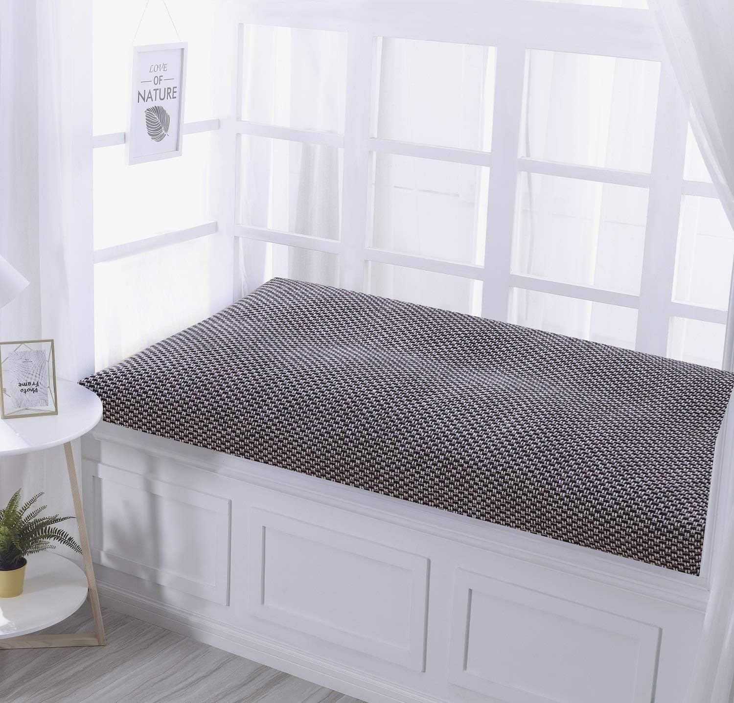 OctoRose Custom Made Upholstery Material Box Cushion Cover for Sofa Couch Chair Window Bay Long Chair Bench Cushion Futon RV Boat Mattress Slipcover (Custom-Size, Microsuede-Wine)