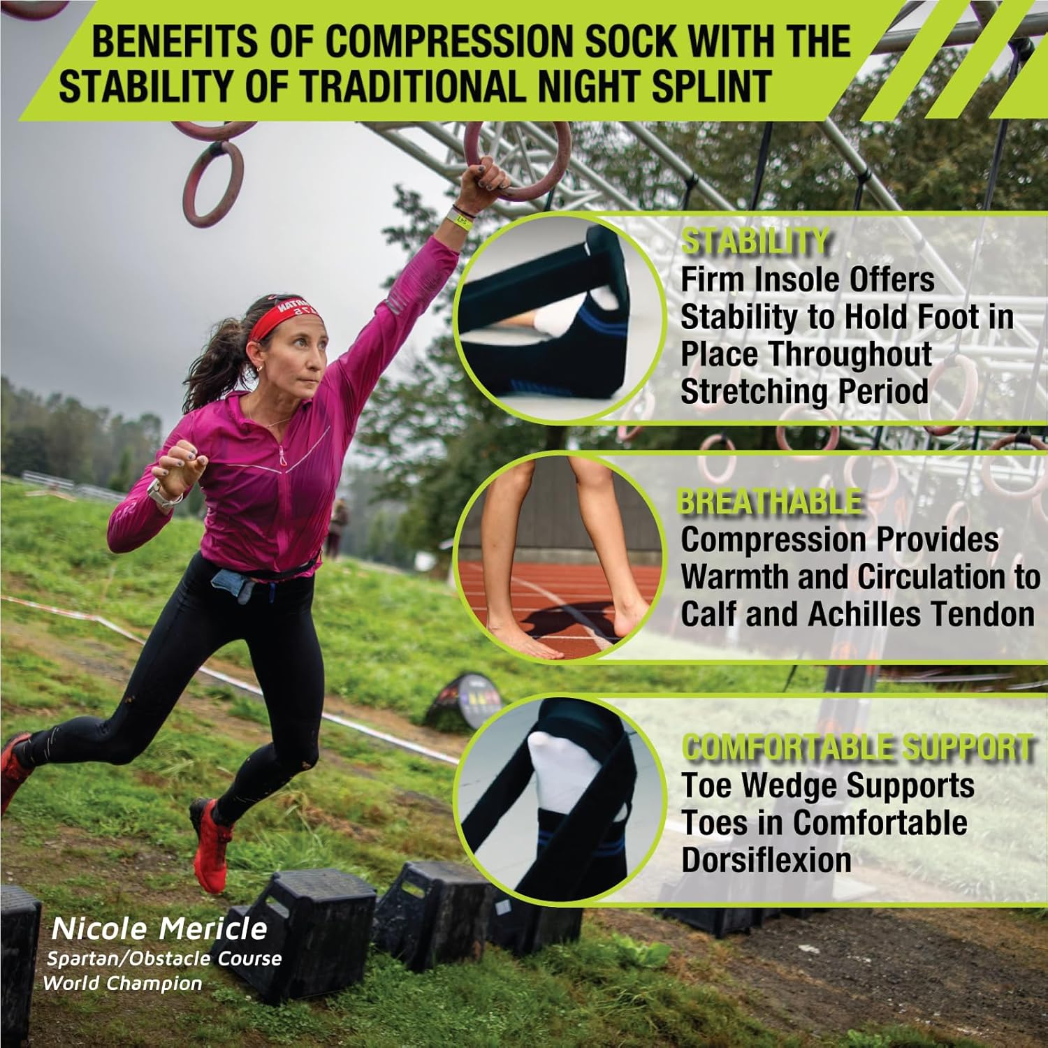 Pro-Tec Soft Night Splint, Arch Pain Relief, Compression Brace, Pain Relief, Foot Support, Achilles Tendon, Adjustable, Men & Women, Plantar Fasciitis Pain Relief, Easy to Use, Sleep Recovery
