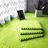 Vista 10 de Juego de 12 alfombrillas de juego de rompecabezas de azulejos entrelazadas de espuma EVA suave, alfombrillas protectoras para el suelo de la Verde