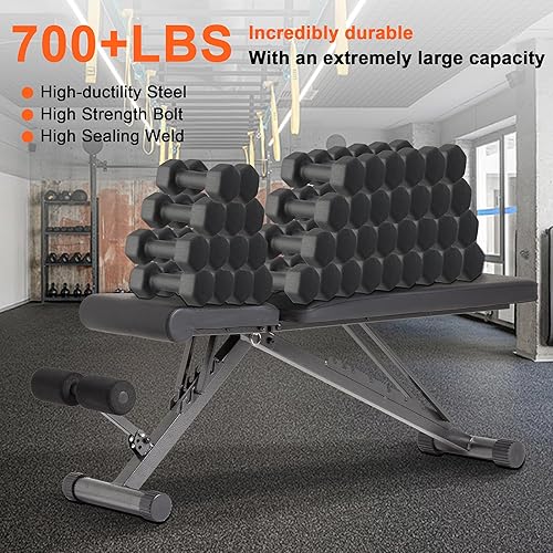 Miniatura 2 de BARWING 10-5-4-2 Weight Bench Adjustable Exercise  800 LB Heavy Incline Decline Bench Press for Home Gym More Stable and Posture Adjustments  5 Min