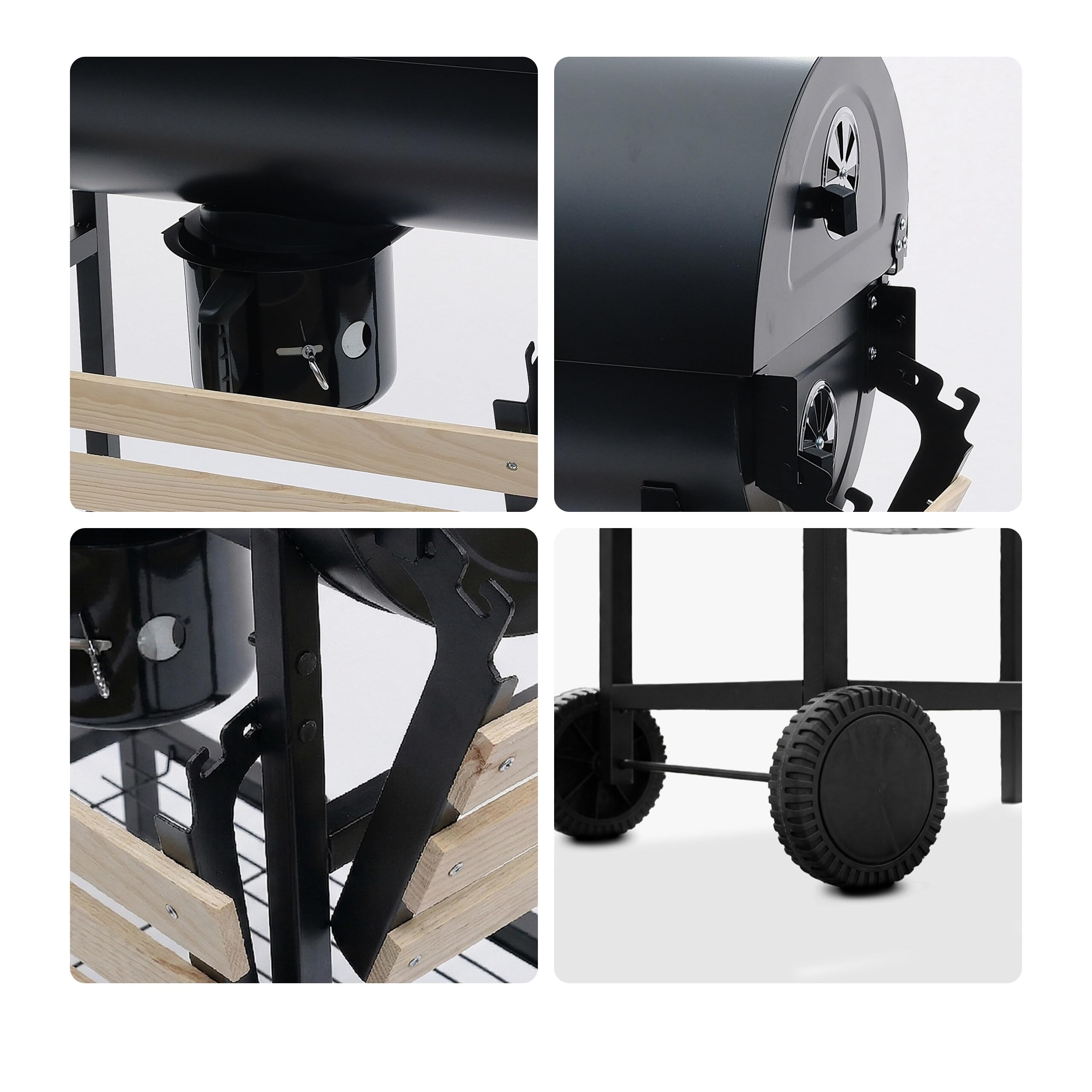 Barbecue a Carbone Relaxdays con Coperchio e termometro, 95x114,5x69 cm, Acciaio Verniciato a Polvere, Carrello