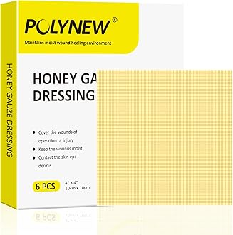 Manuka Honey Gauze Dressing, 6 Individual Pack, 4"x4" Patches, Manuka Honey Wound Care Gauze, for Cuts, Scald and Burns for Wound Healing Dressing
