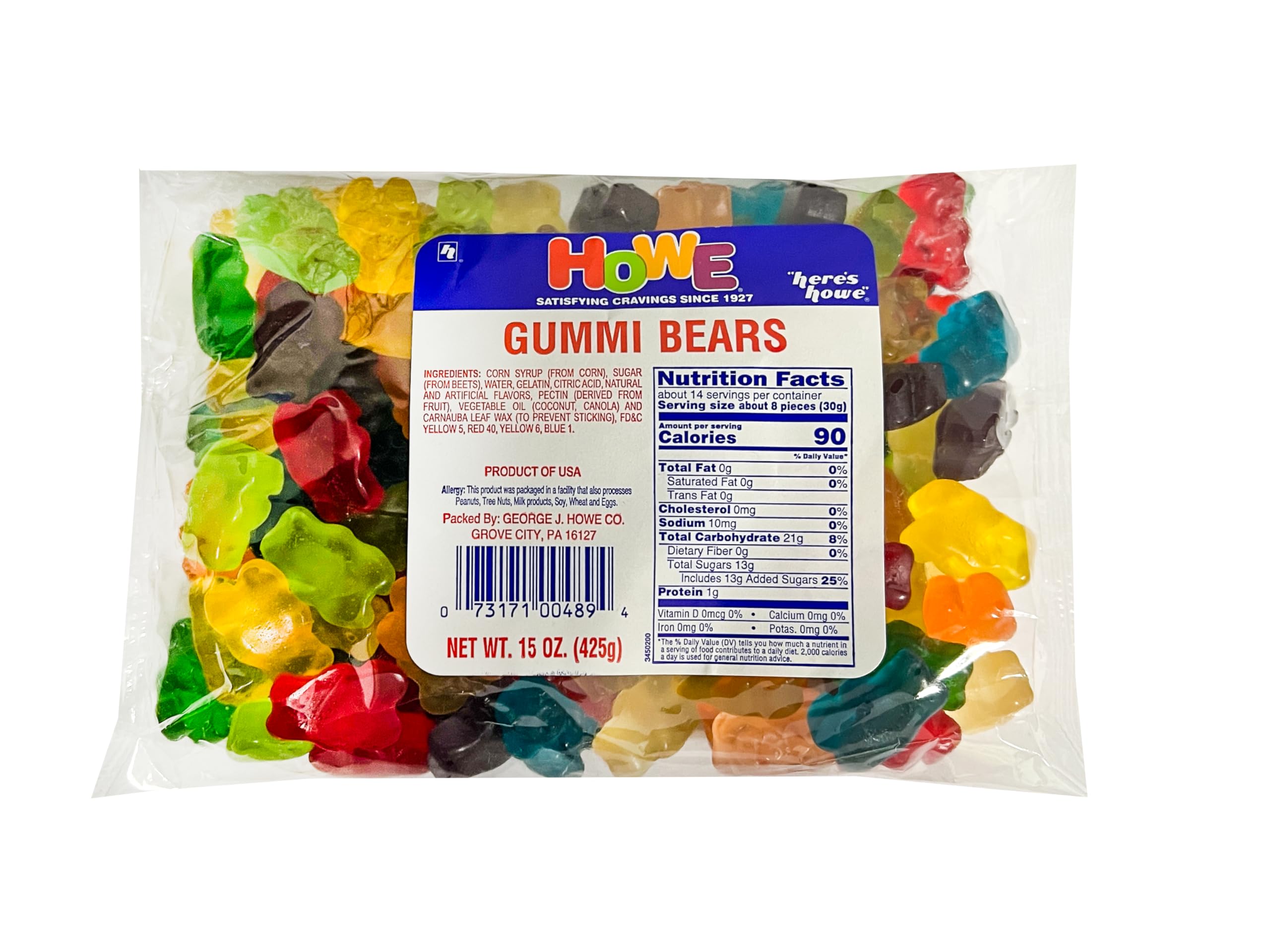 Howe Gummi Bears, Gummy Candy 15 oz Bag