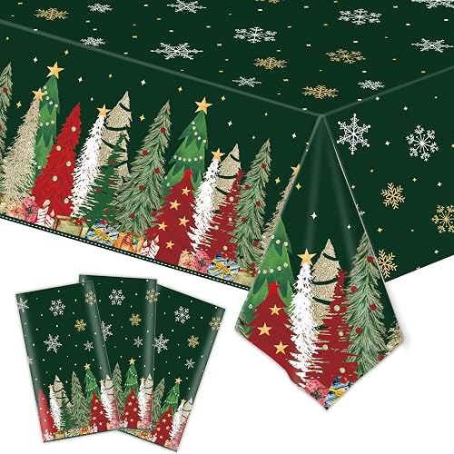 3 Pack Christmas Decorations 54x108 Inch with Christmas Tree Trim