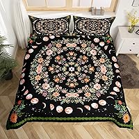 Vista 30 de Juego de funda de edredón de nido de abeja, tamaño Queen, con estampado geométrico hexagonal geométrico, juego de ropa de cama de luces de neón