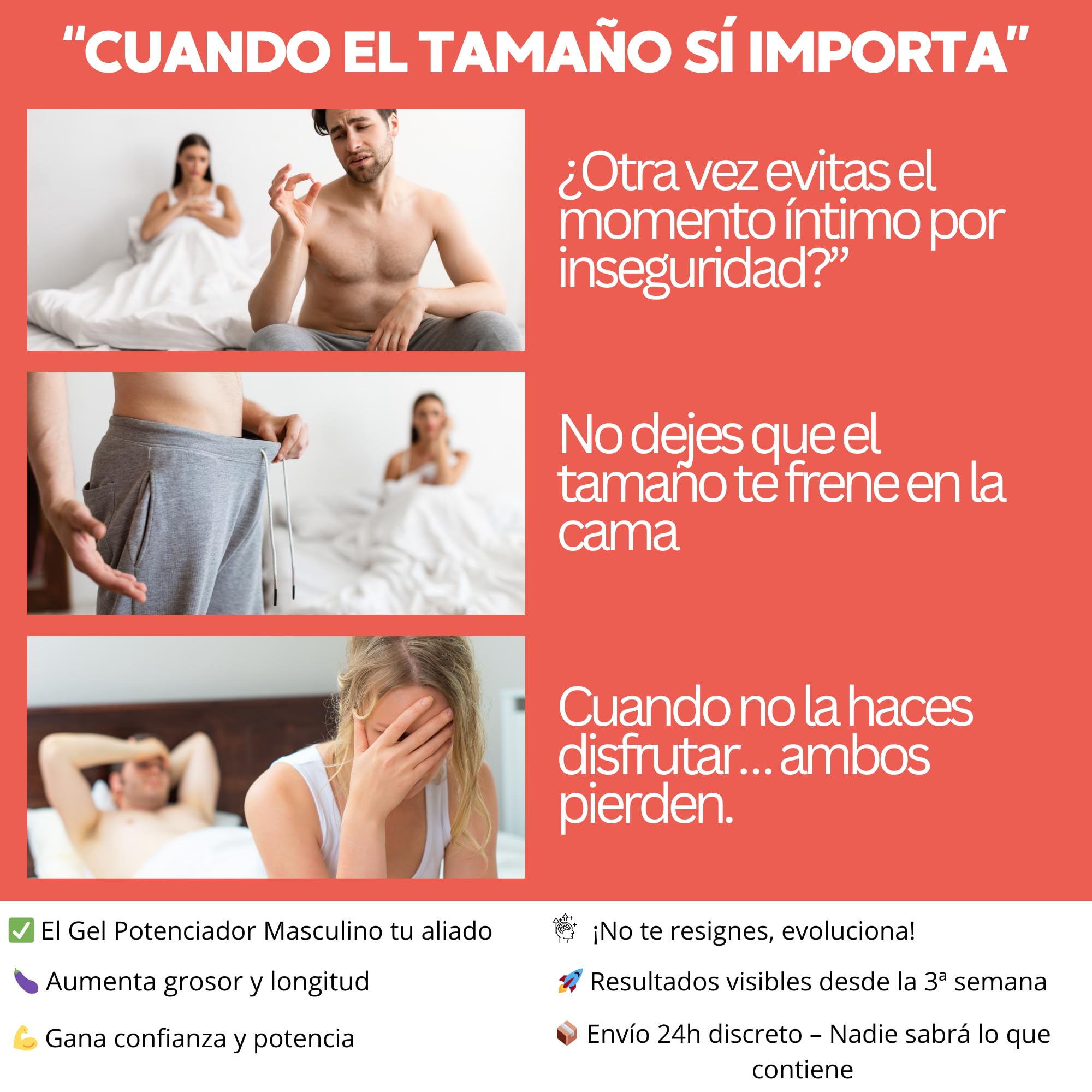 Gel Potenciador para Hombre XXL Crema para el agrandamiento Virilidad masculina Aumenta la Longitud y el Grosor, Aumenta La Talla Del Miembro 50ML