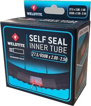 WELDTITE Self Sealing Bike Inner Tube - Enhanced Durability - 27.5"/650B x 2.00-2.50, Schrader Valve