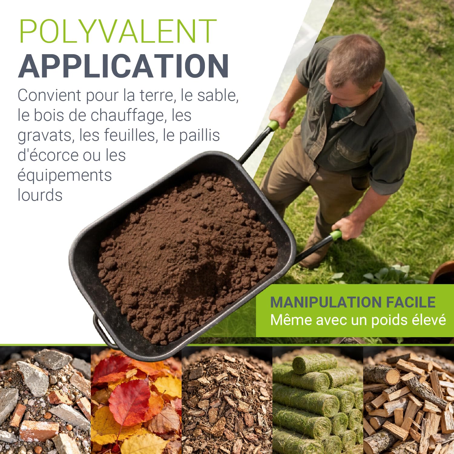 Juskys brouette Garden - Volume de 100 litres - 210 kg - pneus gonflables avec Jante en métal - Cuve galvanisée - brouette de Jardin - Noir