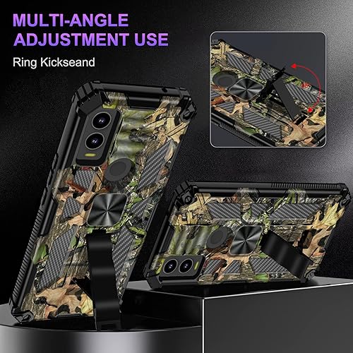 Miniatura 4 de Funda compatible con Cricket Innovate E 5G (versión E 2022) con protector de pantalla, con soporte plegable, funda protectora resistente a prueba de