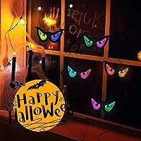 Vista 3 de Luces de ojos espeluznantes intermitentes de Halloween, 5 piezas de globos oculares que cambian de color automático, decoraciones de Halloween