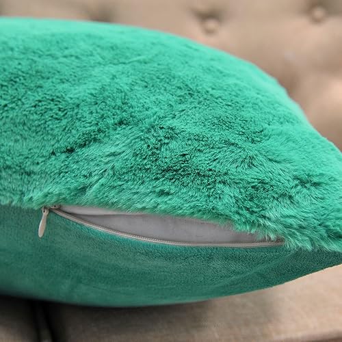 Miniatura 6 de Home Soft Things Juego de 2 fundas de almohada de piel sintética maciza, 20.0 x 20.0in, Umber, blanco decorativo suave y acogedor, mullido, fundas