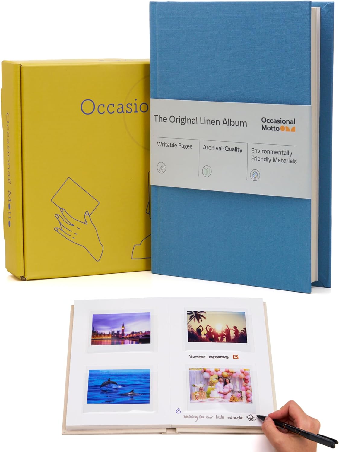 The Original 48 Pockets Classic Linen Hardcover Photo Album, Wedding Guest Book With Writing Space For i-Type Film, Color 600 Film, Now, Now+ & Onstep Camera (Beige Cream, For i-Type & Color 600)