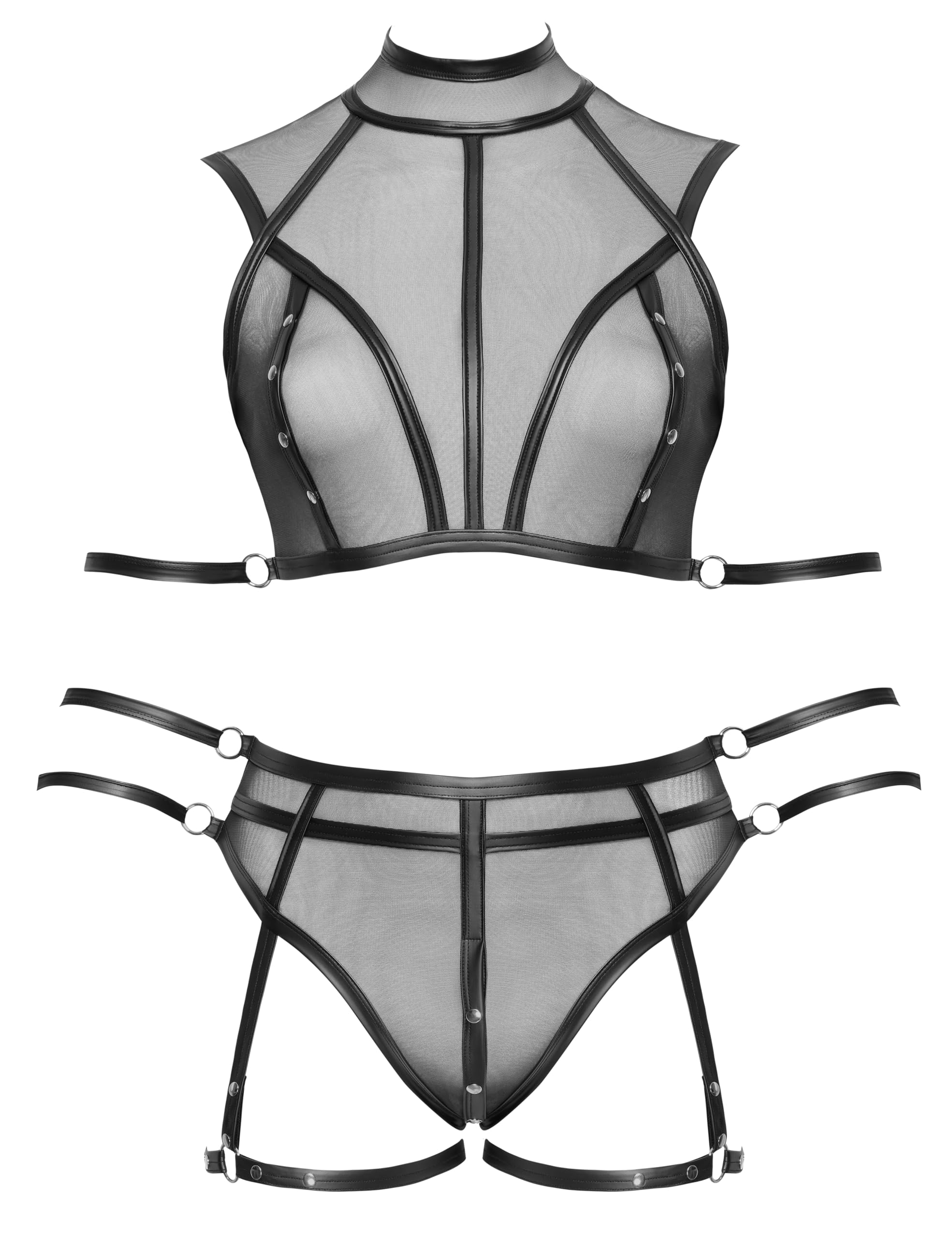 Cottelli Bondage Women's Top Set Black 3XL
