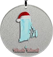Vista 125 de Vermont Christmas Ornament - Winter Theme Featuring Snow, State Terrain Map and Santa Cap - 2025 Hanging Acrylic Disc Decoration For Tree - Unique
