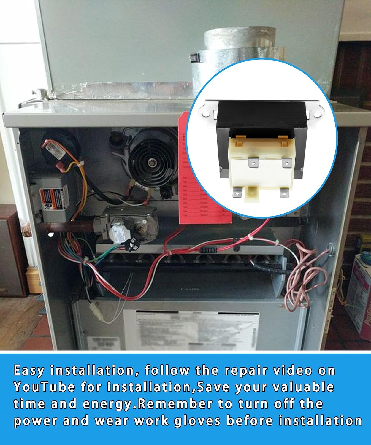 208/240V to 24V HVAC Transformer 40VA Compatible with Tempstar,ICP,Arcoaire,Carrier,Payne,Heil Furnace HVAC,Replace HT01CN241