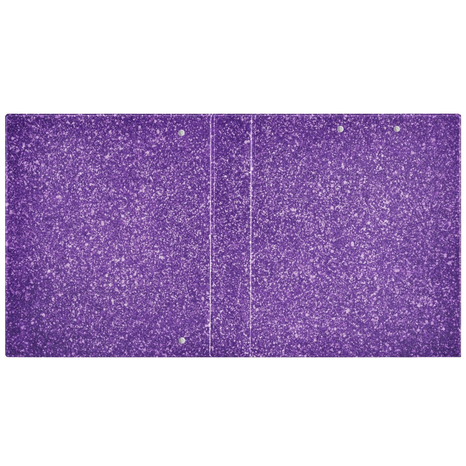 Raccoglitore a tre anelli viola glitterato, raccoglitore ad anelli a D, raccoglitore a 3 anelli con portablocco, flessibile a 3 anelli, per la scuola, 3 anelli (confezione da 2)