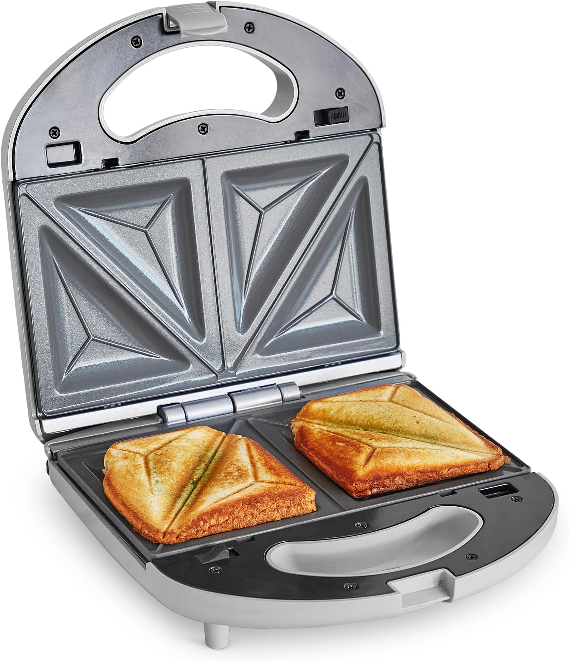 GreenLife Pro Electric Panini Press Grill and Sandwich Maker, Healthy Ceramic Nonstick Plates,Easy Indicator Light, PFAS-Free, Gray