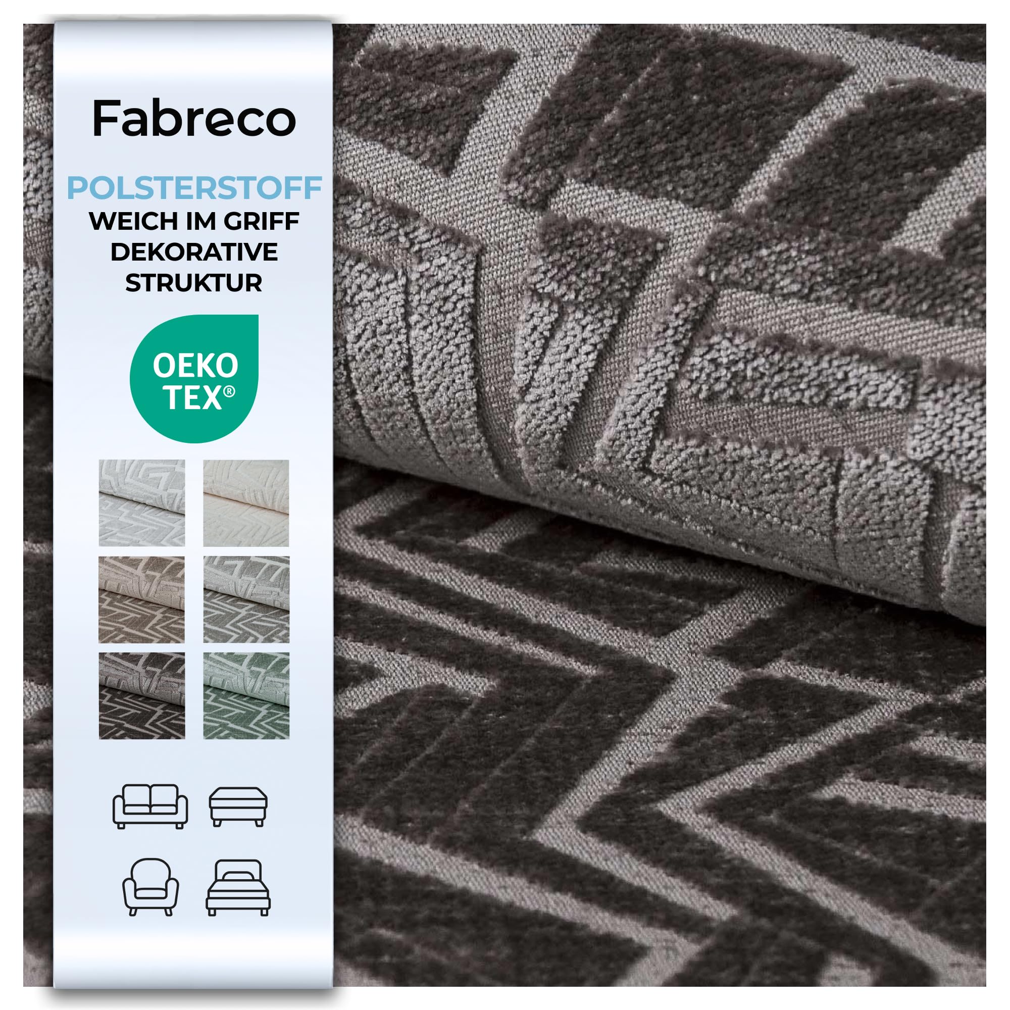 Fabreco SOMPRE Polsterstoff (100x142cm) – Chenille-Stoff mit