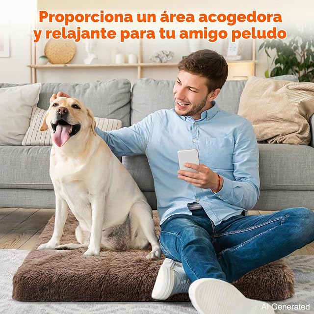 Foto 6 de 7 de Camas perros 100 x 60cm Desenfundable y Lavable para Perros Grandes Camello