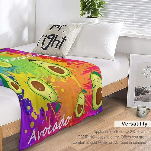 Miniatura 3 de Manta de aguacate anime, manta de franela suave y acogedora para sofá cama, manta de aguacate súper suave para todas las estaciones, adultos, niños,
